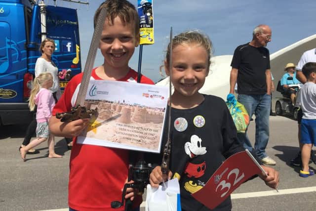 Ben Holliday, nine, and his sister Zoe, seven, were the winners of the five and overs category in the Littlehampton sandcastle competition