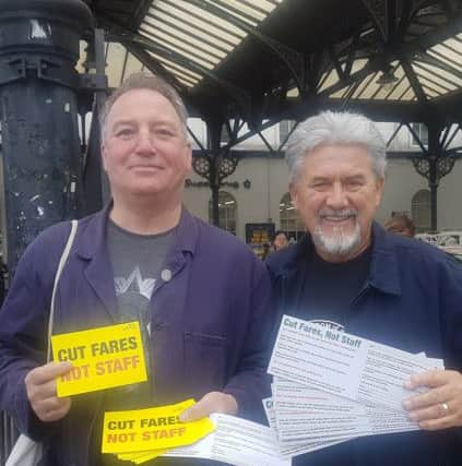 RMT demonstration outside Brighton station against fare increases