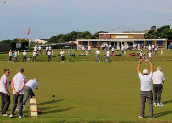 Action from the early stages of the 2017 Hastings Annual Mixed Open Bowls Tournament. Picture courtesy Bob Bogie