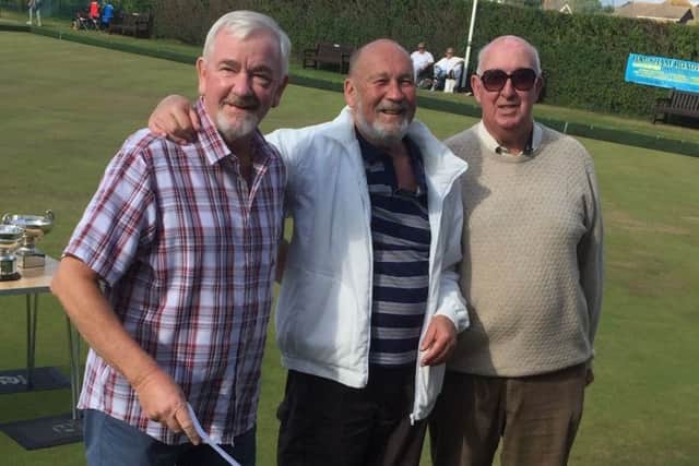 Colin Taylor, Bill Whittington and Drew Stewart, all of whom are retiring after many years' service to the running of the Bexhill Men's Open Bowls Tournament.