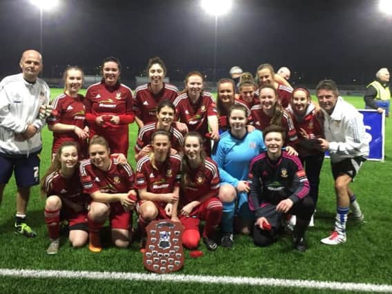 Worthing ladies' celebrate their Sussex Challenge Trophy win last season.