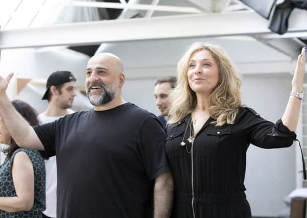 Omid Djalili and Tracy-Ann Oberman in rehearsal. Picture by Johan Persson
