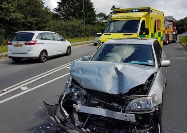 The A283 was closed westbound for an hour and a half. Pictures: Storrington Fire Station