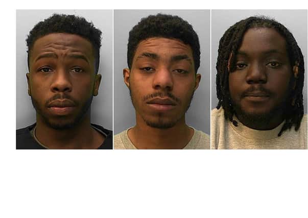 The three who appeared in court. Photo: Sussex Police