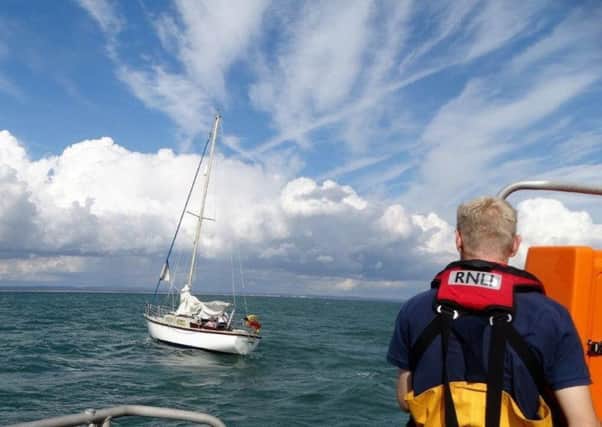 Selsey's volunteer lifeboat crew coming to the aid of the vessel