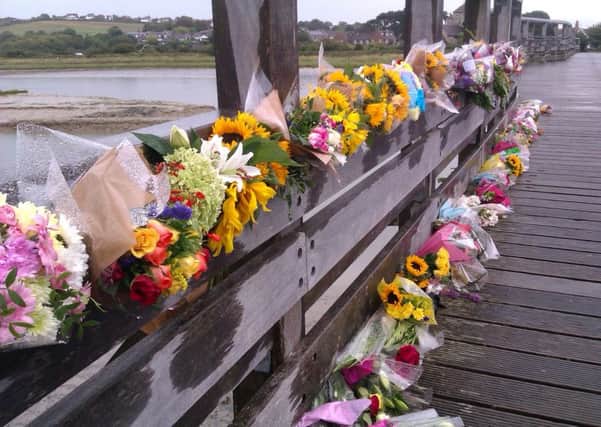 Flowers were left on Shoreham's Old Toll Bridge in the days following the tragedy in 2015