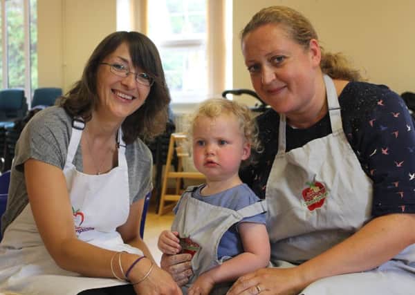 Health Champions course leader Heather West, with Aubree and Melissa Thompson at a previous Worthing course