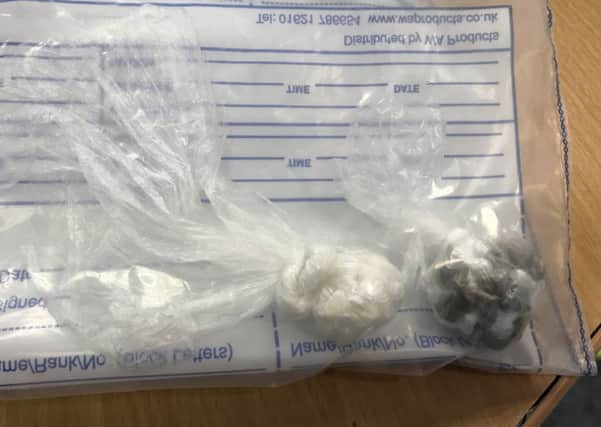 Police image of drugs seized from man in Waterloo Square