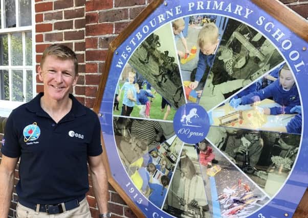 Major Tim Peake spent six months aboard the International Space Station, returning to Earth in June 2016. Pictured visiting Westbourne Primary, his former school, earlier this year