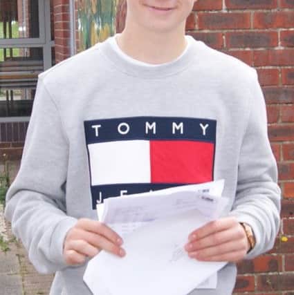 Jacob Vandriel with his 2017 GCSE results