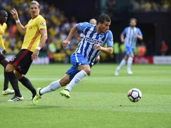 Tomer Hemed in action against Watford at Vicarage Road. Picture by PW Sporting Pics