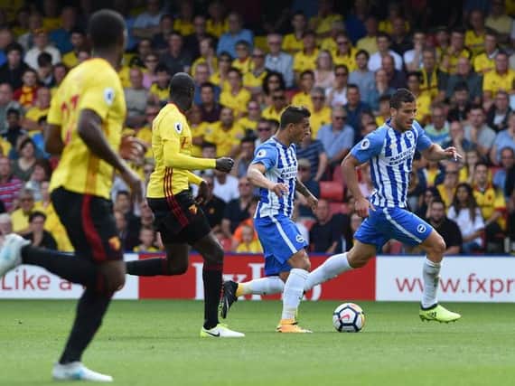 Anthony Knockaert on the run at Watford. Picture by Phil Westlake (PW Sporting Photography)
