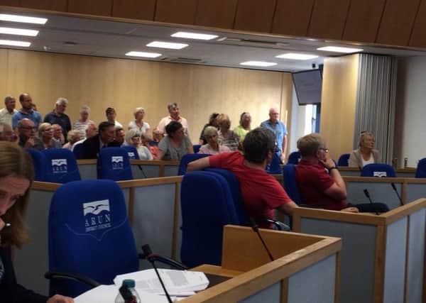 A packed public gallery watched proceedings at Arun District Council on Thursday, when 300 homes plans for Climping were rejected SUS-170829-150140001