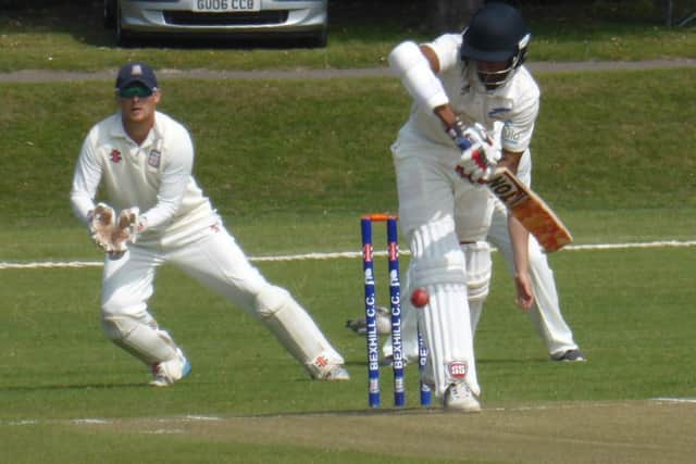 New Zealand Test player Jeet Raval tries to work one off his legs.