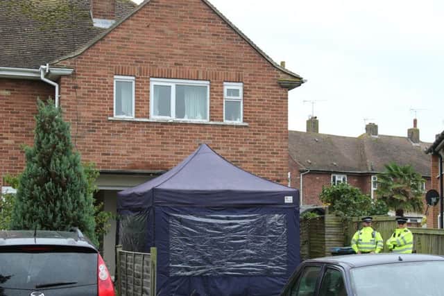 Scene of suspected murder in Oak Grove, Bognor. Pic: Eddie Mitchell
