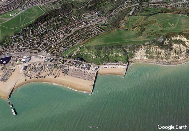 Hastings Old Town. Photo courtesy of Google Earth. SUS-170830-211256001