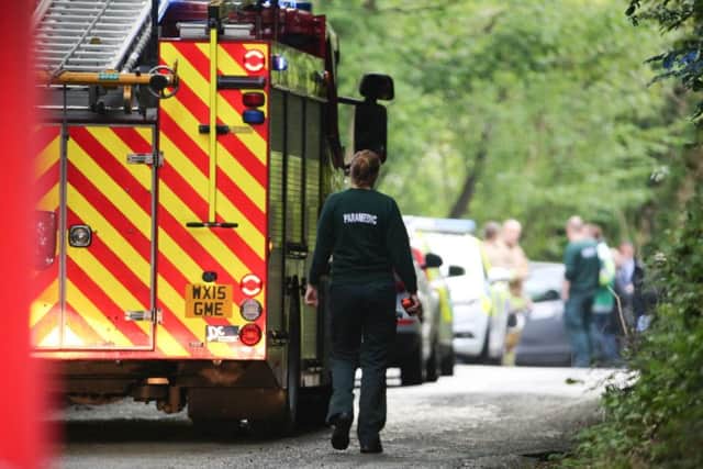 Emergency services at the scene. Pictures Eddie Mitchell