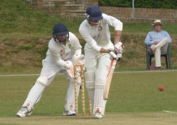 Shawn Johnson batting for Bexhill in the corresponding fixture against Hastings Priory at the end of last season.