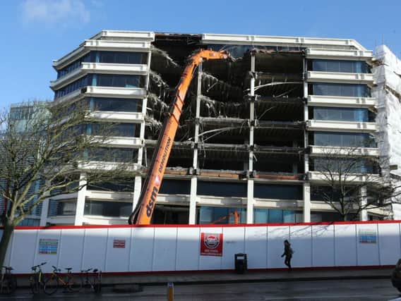 The Amex House building being demolished earlier this year (Photograph: Eddie Mitchell)