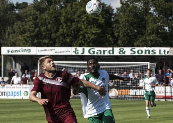 New loan striker Chinedu McKenzie in action at Chelmsford / Picture by Tommy McMillan