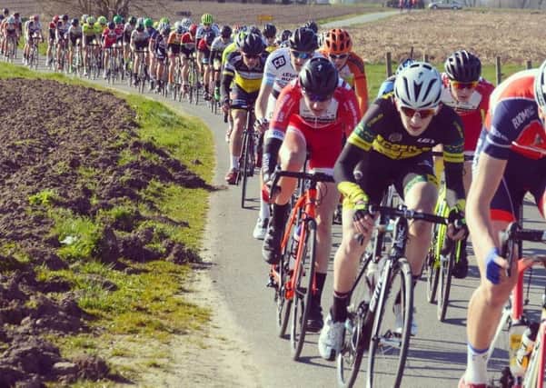 Tom Easley, 18, cycling on his BMC SLR01 sponsored by Evans Cycles.