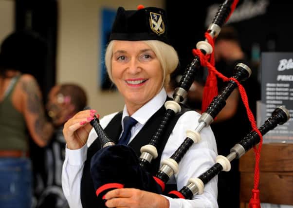 hairdresser Linda Carpenter will play the bagpipes at Dusseldorf Military Tattoo. Pic Steve Robards SR1721393 SUS-170509-121245001
