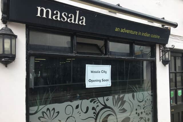 Masala City 'coming soon' sign in St Pancras at former Masala Gate restaurant
