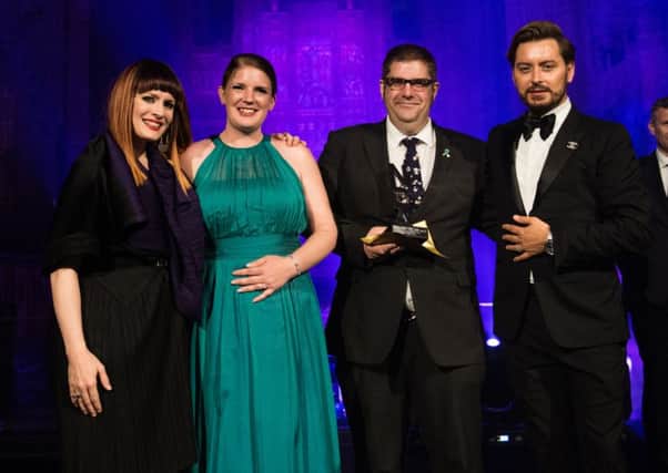 Anna Matronic with Trustees from the Childhood Tumour Trust receiving theitr award at the National Diversity Awards 2017