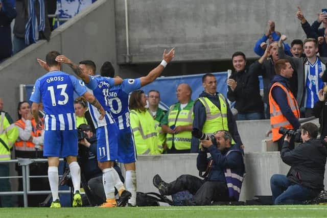Tomer Hemed celebrates. Picture by Phil Westlake (PW Sporting Photography)