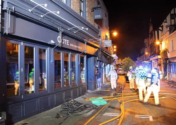 The fire broke out in Cote Brasserie, in Horsham town centre. Picture: Eddie Mitchell