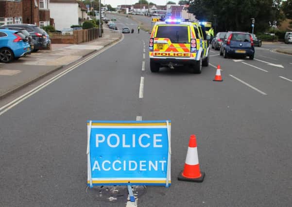 Road traffic collision on Old Shoreham Road, Portslade. Picture: Eddie Mitchell