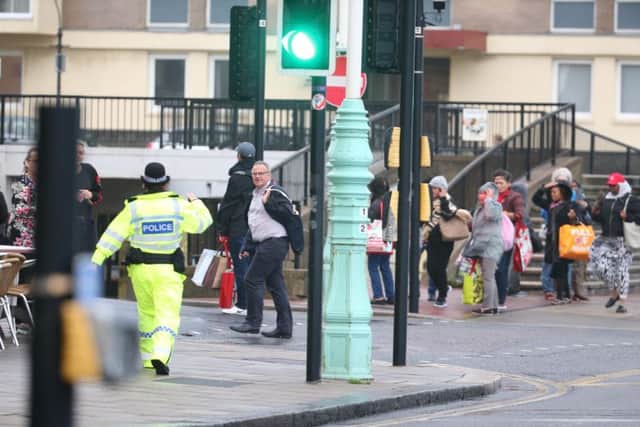 The Grand Hotel, in Brighton, has been evacuated after police received an anonymous call alleging there was an 'explosive device' inside the building. Picture: Eddie Mitchell