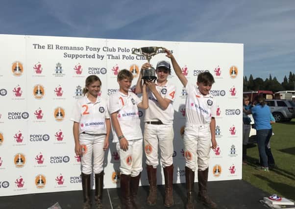 Junior winners at the polo club championships