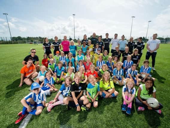The Albion in the Community girls' football session