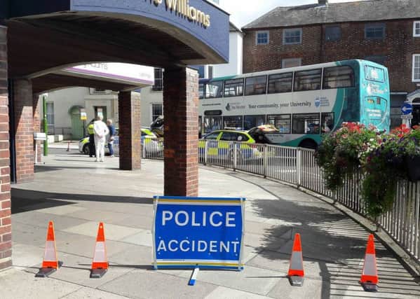Police closed the road for an hour and the man was rushed to hospital
