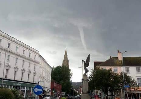 The mini tornado spotted in Eastbourne town centre. Picture by Karyn Ives