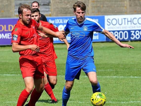 Evan Archibald struck for Shoreham in Saturday's defeat at East Grinstead. Picture by Stephen Goodger