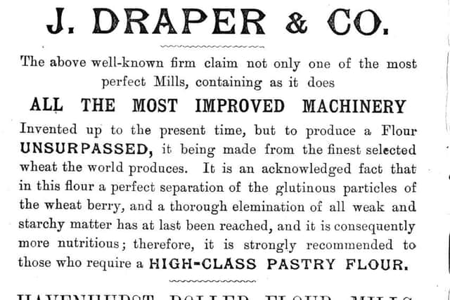 This advertisement for Havenhurst Roller Four Mills dates from 1899, not long after the mill was built and was operated by John Draper, brother of William Draper who had inherited Silverhill and Ore windmills from his father and the two brothers amalgamated in 1899. By 1930 the site had become the Havenhurst Manufacturing Co. Ltd., making casement and leaded light windows before becoming Webbers Motors Ltd, agents for Trojan cars and vans. By the outbreak of the last war it was still in Webbers hands as lock-up garages and a filling station. After the war it was Fyffes Banana warehouse before becoming Stamco timber merchants. When they moved to an industrial estate further west the site was levelled and remains undeveloped. SUS-170919-084906001
