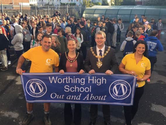 Staff and students from Worthing High School walked 12 miles to raise money for Chestnut Tree House.