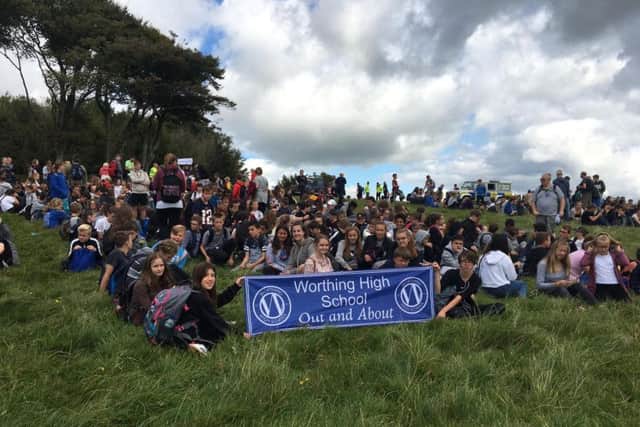 Staff and students from Worthing High School walked 12 miles to raise money for Chestnut Tree House