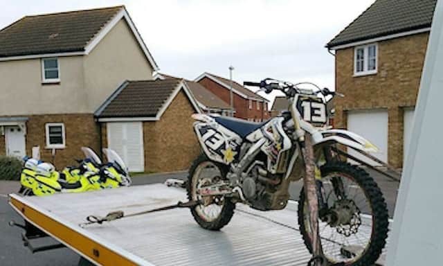 Police say they have confiscated the Â£1,800 bike