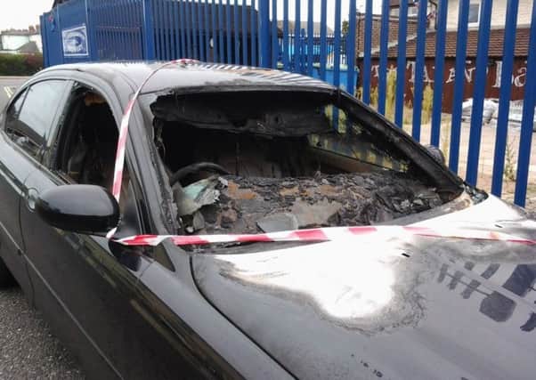 The burnt-out car was discovered in the town centre. Picture supplied by Alan Gammon