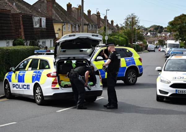 Police at the incident in Seaford. Picture: Dan Jessup