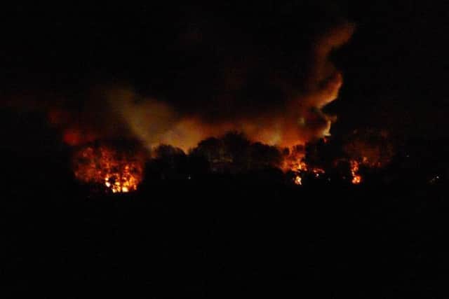A view of the fire from Coombes in the early hours of this morning (September 24). Picture supplied by Jenny Passmore