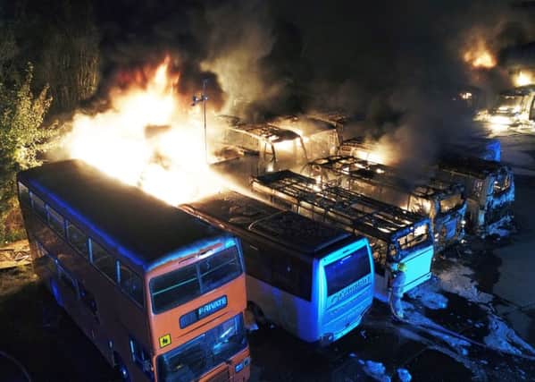 Nineteen coaches were destroyed in the blaze