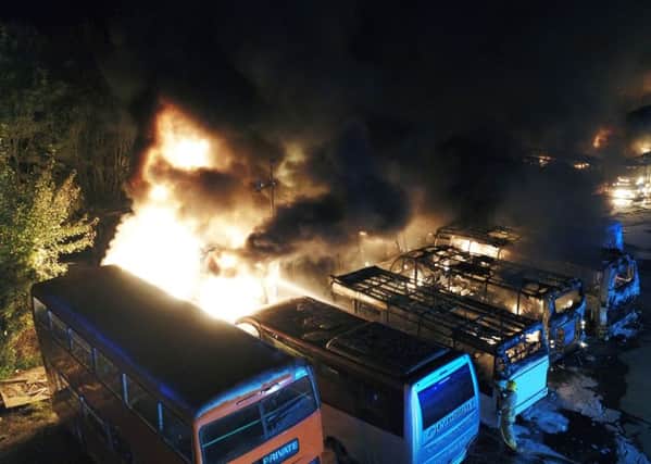 Nineteen coaches were destroyed in the blaze