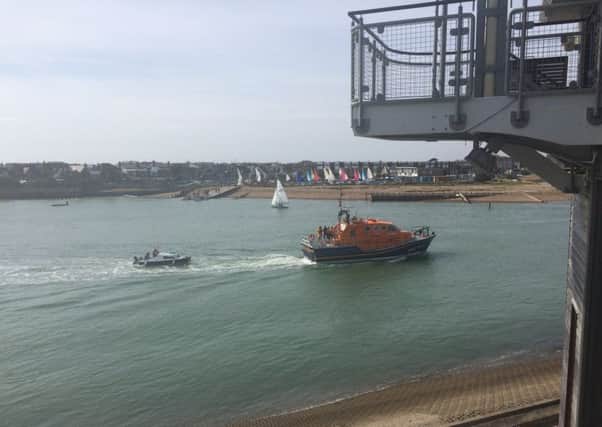 Shoreham lifeboat tows in a broken down boat