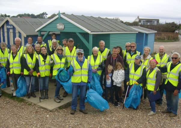 Ferring Conservation Group members take part in the beach clean