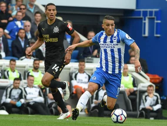 Anthony Knockaert in action against Newcastle on Sunday. Picture by Phil Westlake (PW Sporting Photography)