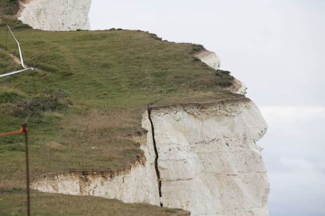 A large crack was investigated at Seaford Head earlier this month. Photo Eddie MitchellÂ